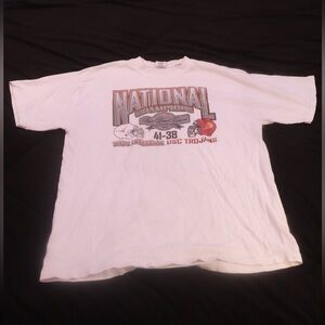 White Short Sleeve Tee with Bold Graphic